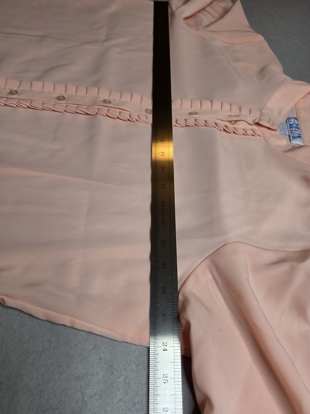 Bfa Classics Women's Peach Ruffled Button-Front Blouse Size XL - Picture 5 of 6